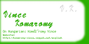 vince komaromy business card